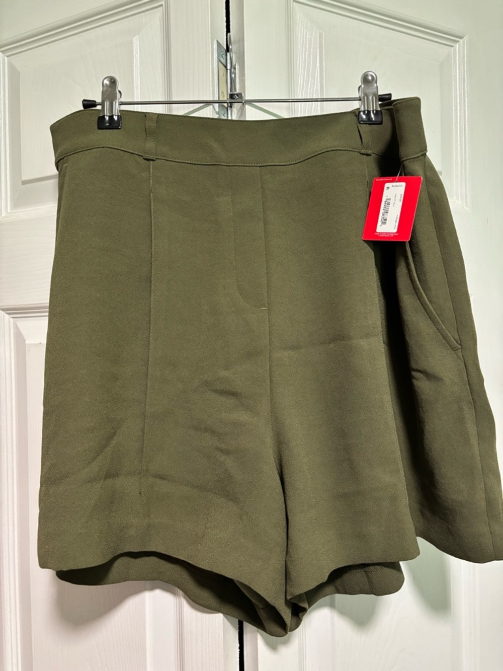 SPANX Olive Green High-Waist Tailored Shorts